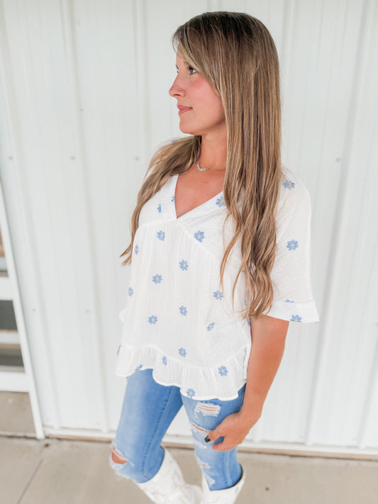 Floral Embroidered Blouse
