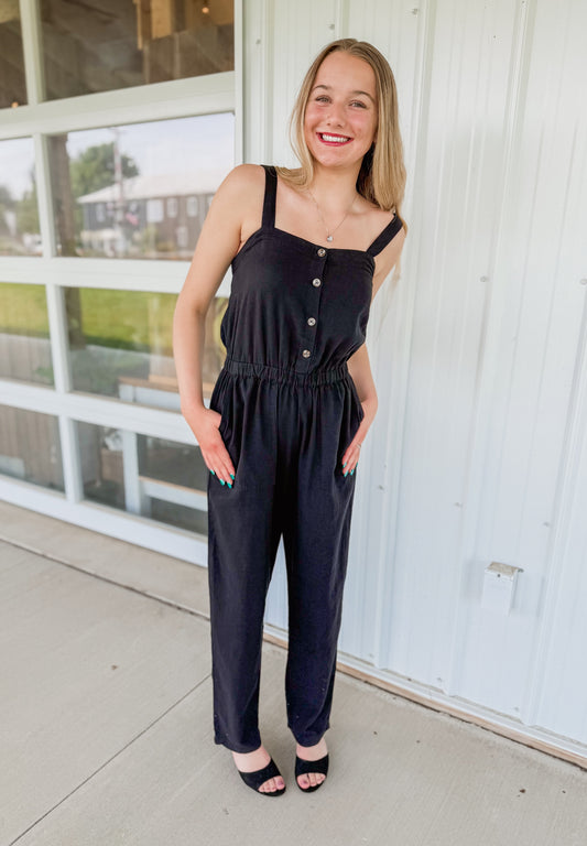 Button Down Jumpsuit