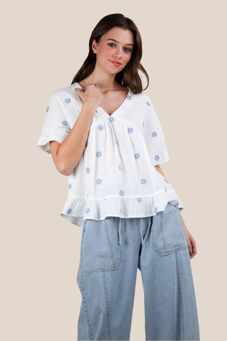 Floral Embroidered Blouse