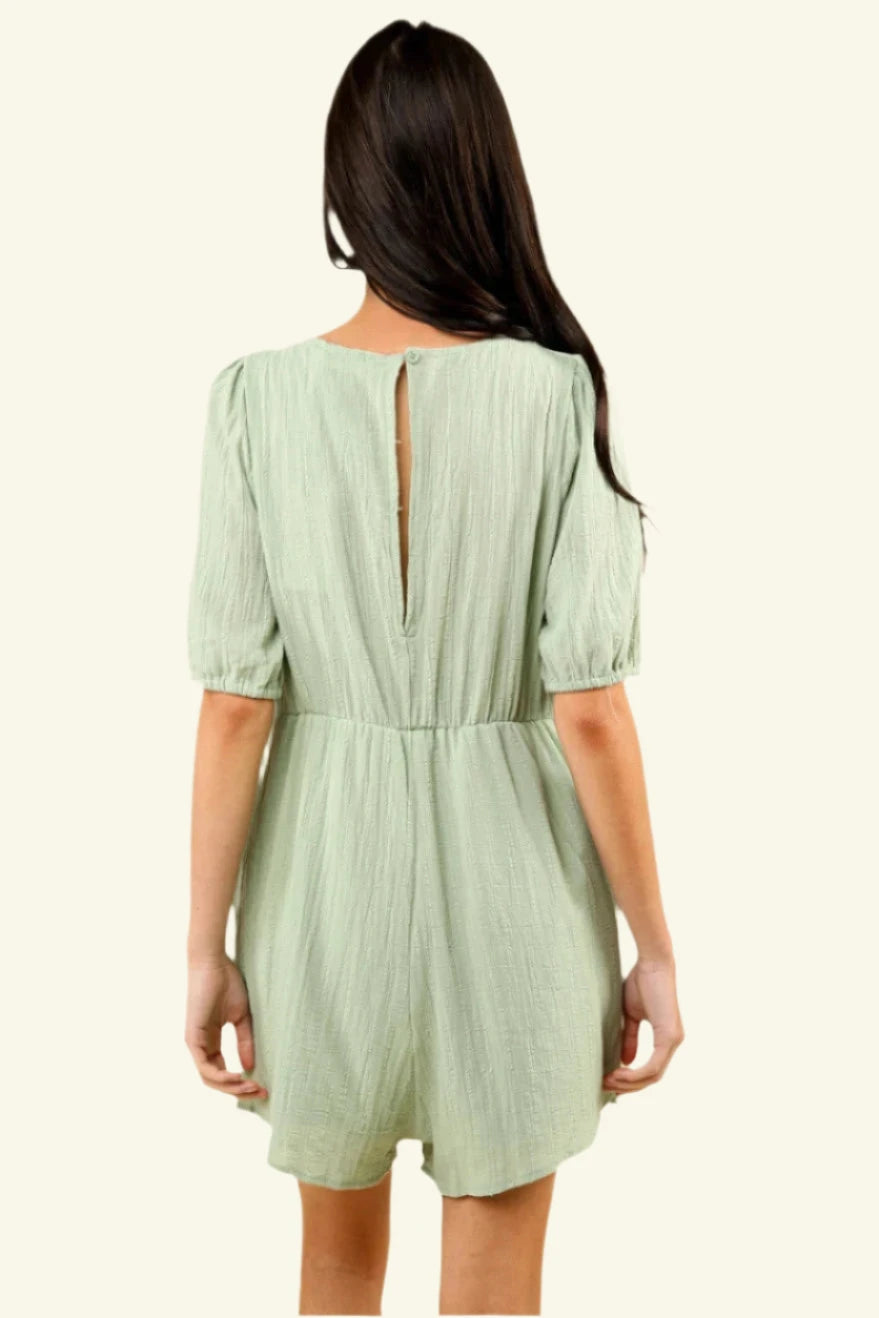 Lacey Puff Sleeve Romper