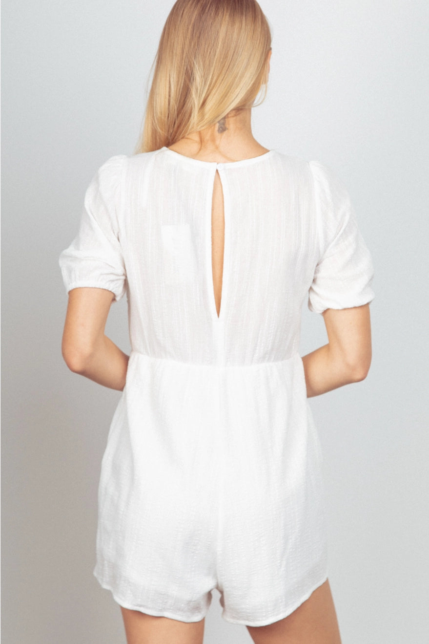 Lacey Puff Sleeve Romper
