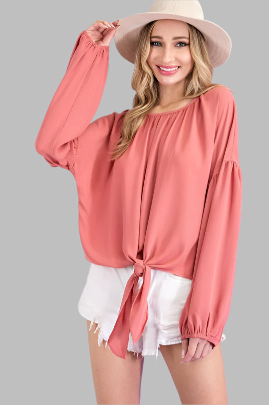 Puffy Sleeve Blouse Top