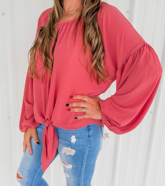 Puffy Sleeve Blouse Top