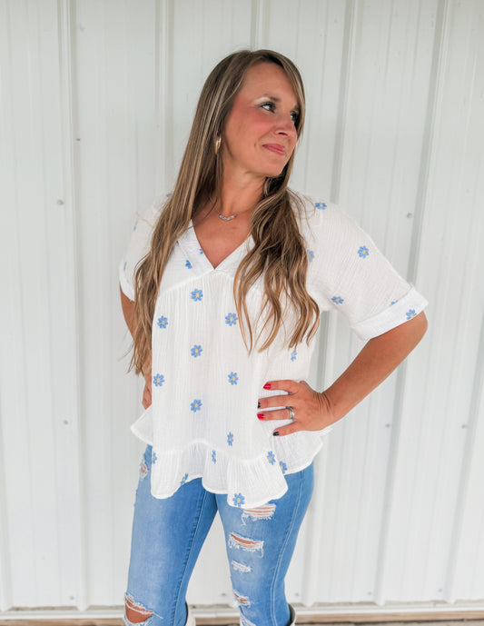 Floral Embroidered Blouse