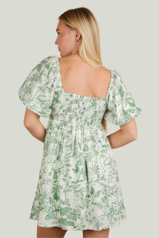 Puffy Sleeve Mini Dress
