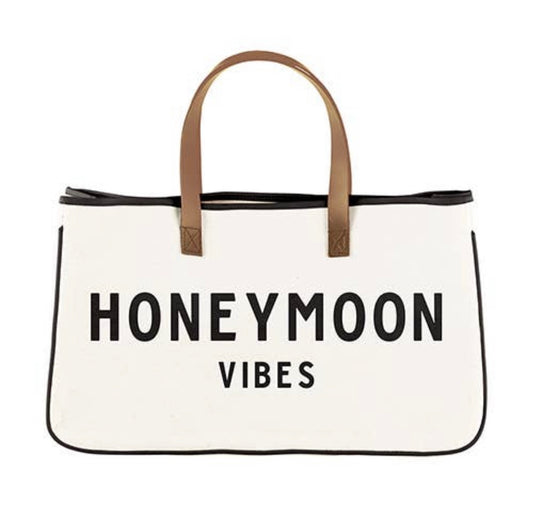 "Honeymoon Vibes" Canvas Tote Bag