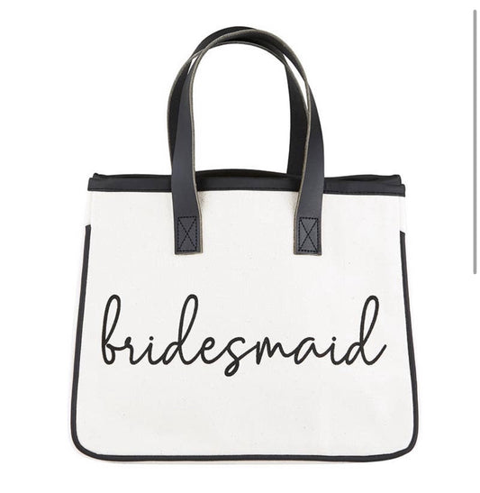 "Bridesmaid" Mini Canvas Tote Bag