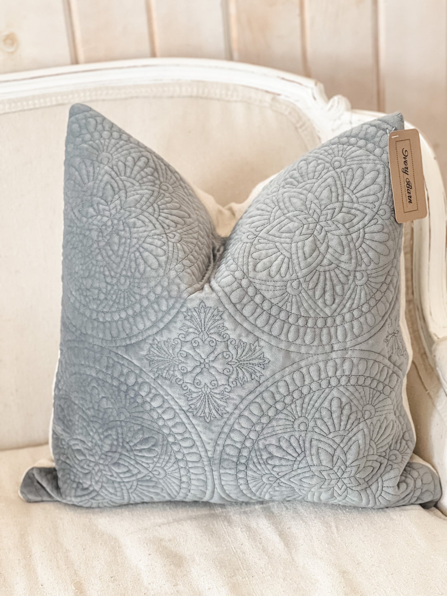 Gray Plush Throw Pillow